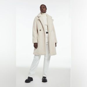 NWT Apparis Anouck Faux Shearling Fur Ivory Jacket 100% Recycled Poly Size Large